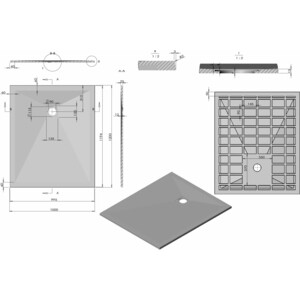 Душевой поддон Vincea VST-4SR 120х100 с сифоном, серый (VST-4SR1012G, VSPH-D132)