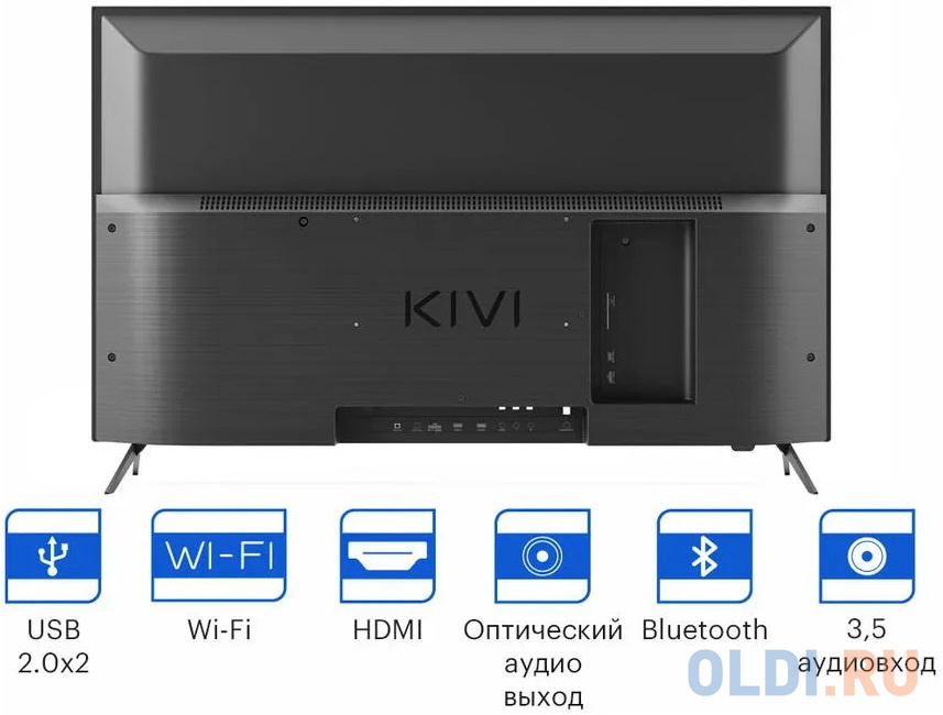 Телевизор 43" Kivi 43U750NB черный 3840x2160 60 Гц Wi-Fi Smart TV 4 х HDMI 2 х USB RJ-45 CI+ Bluetooth в Москвe