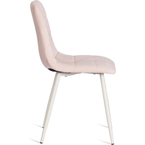 Стул TetChair CHILLY (mod. 7094-1) / 1 шт. в упаковке, вельвет/металл, pink (розовый) HLR39 / белый