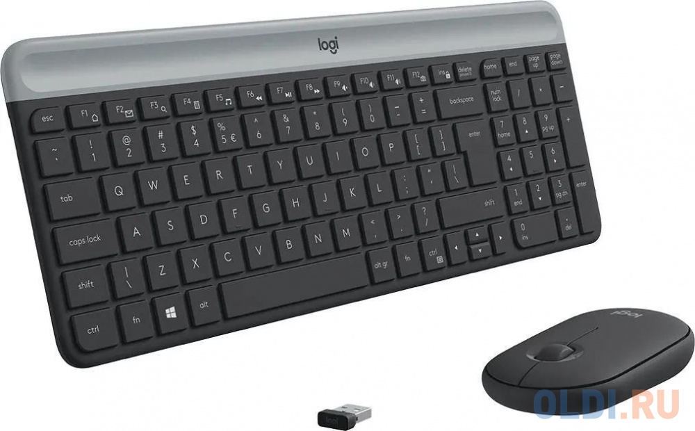 Клавиатура + мышь Logitech MK470 клав:черный/серый мышь:черный USB беспроводная slim (920-009204)