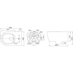 Унитаз подвесной SSWW CT с сиденьем (CT2039V)