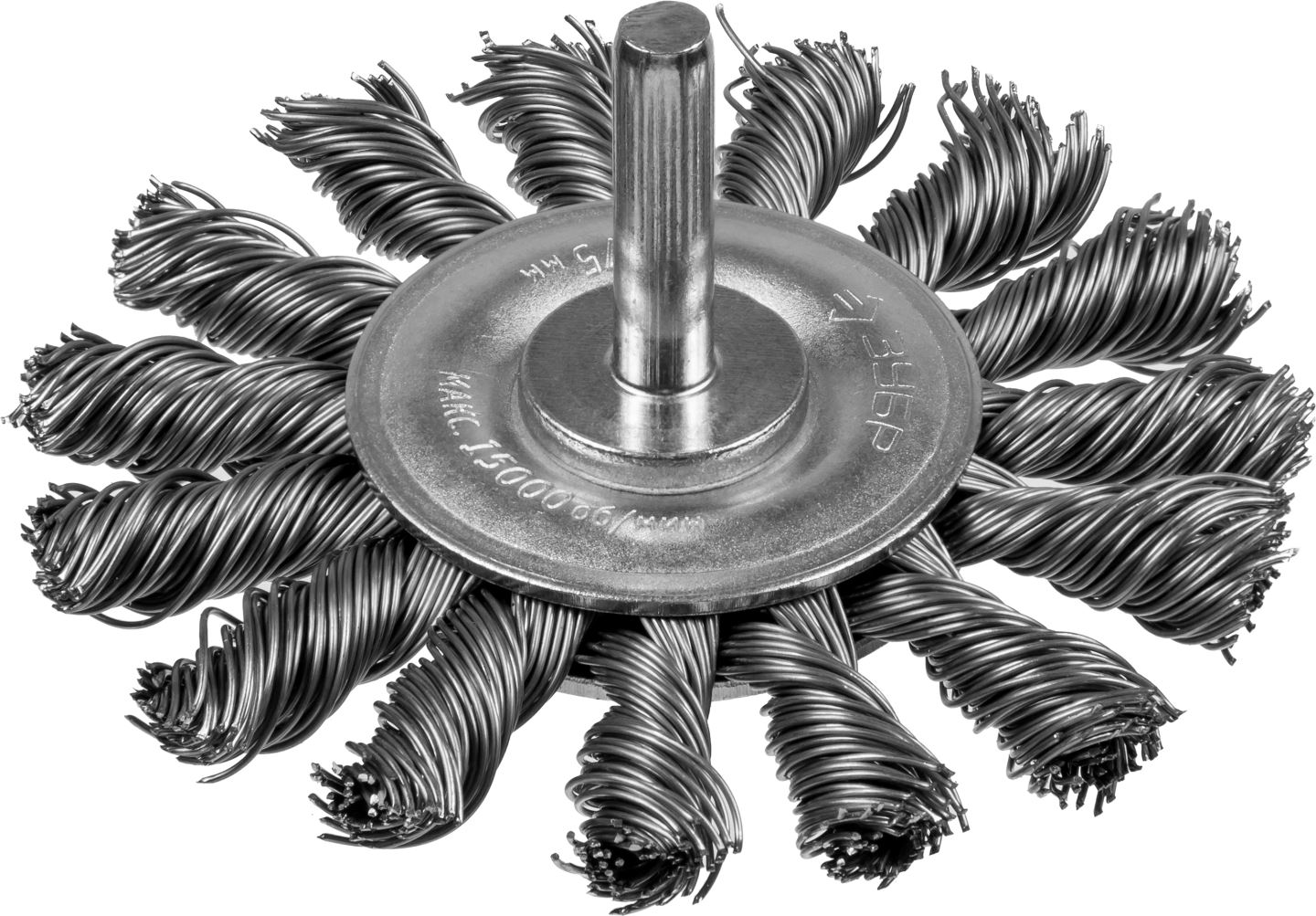 Кордщетка, для дрели Зубр ⌀ 75 мм, плоская, витая, сталь, 1шт. (3522-075_z02)