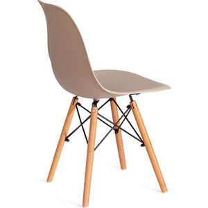 Стул TetChair Cindy (Eames) (mod 1801) дерево бук/металл/сиденье пластик 45x51x82 см Beige (бежевый)