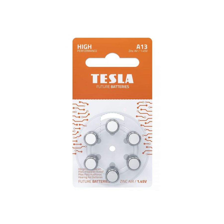 Батарейки Tesla A13 HEARING AID A13 Zinc Air (PR48/paper/6шт) в Москвe