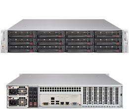 Серверная платформа SuperMicro 6029P-E1CR12L, 2xSocket3647, 16xDDR4, 12x3.5 HDD HS + 2x2.5 HS, 2xM.2, Broadcom 3008, 2x10GLAN, IPMI, Redundant 2x1200 Вт, 2U (SSG-6029P-E1CR12L)