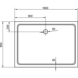 Душевой поддон Cezares Tray M-AH 180х90 стеклопластик (TRAY-M-AH-180/90-35-W)