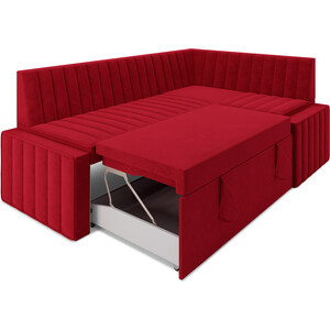 Кухонный диван Mebel Ars Вермут правый угол (Кордрой красный) 213х82х133 см