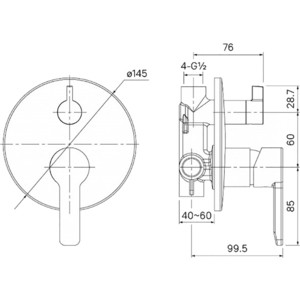 Смеситель для ванны IDDIS Sena встраиваемый, с механизмом (SENSB00i67)