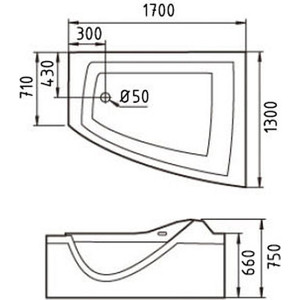 Акриловая ванна Gemy 170x130 с гидромассажем (G9056 K R)