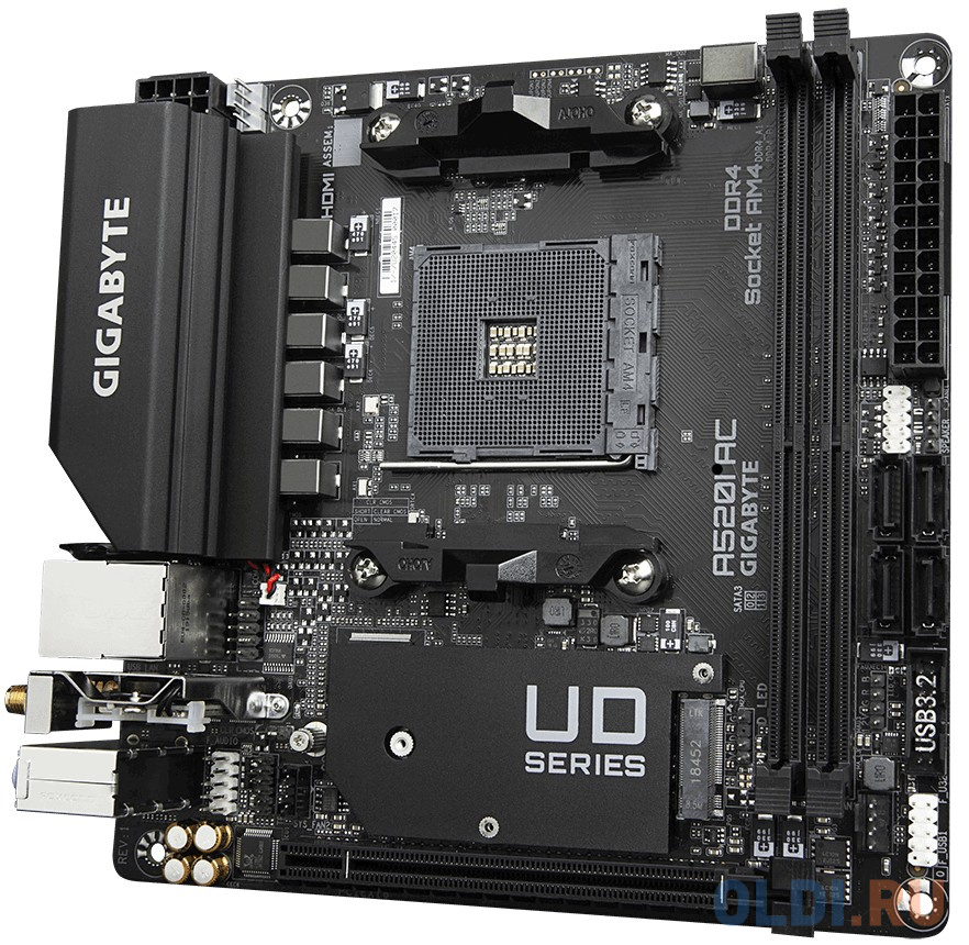Материнская плата GigaByte A520I AC Socket AM4 AMD A520 2xDDR4 1xPCI-E 16x 4 mini-ITX Retail