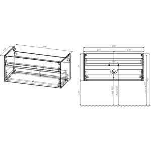 Тумба под раковину Vincea Chiara 100х43 N.Oak (VMC-2C100NO)