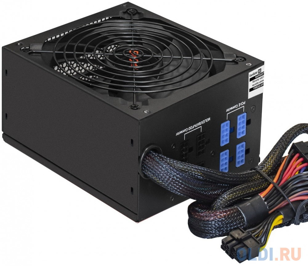 Блок питания 850W ExeGate 850PPX (ATX, APFC, SC, КПД 80% (80 PLUS), 14cm fan, 24pin, 2x(4+4)pin, PCIe, 5xSATA, 4xIDE, FDD, Cable Management, кабель 22