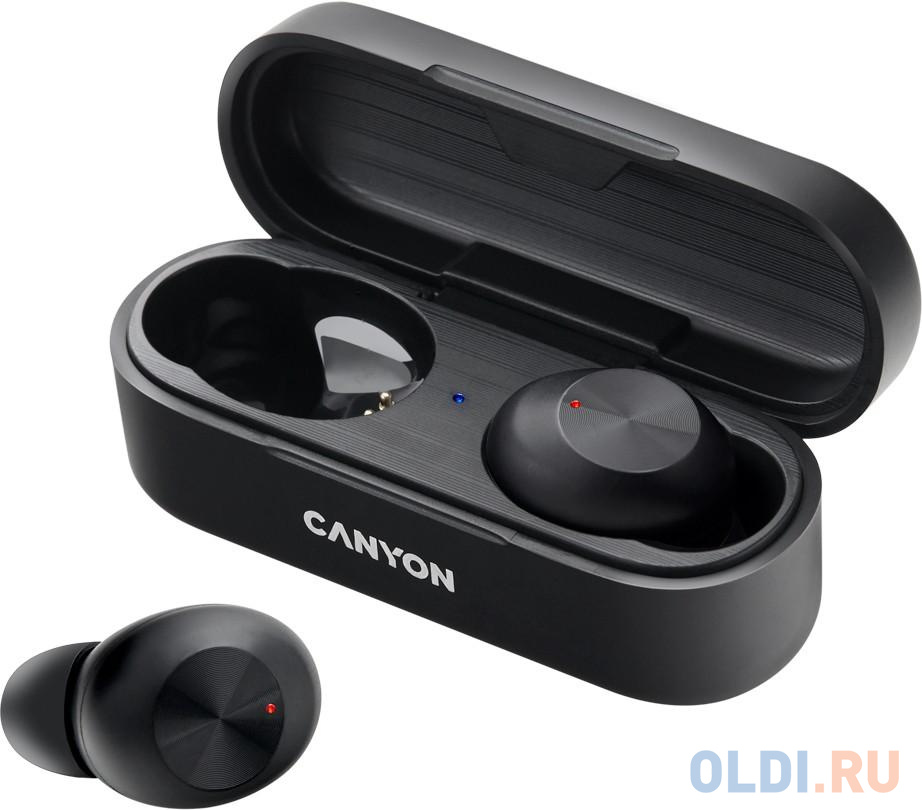 Canyon TWS-1 Bluetooth headset, with microphone, BT V5.0, Bluetrum AB5376A2, battery EarBud 45mAh*2+Charging Case 300mAh, cable length 0.3m, 66*28*24m