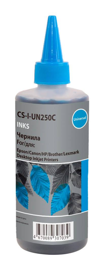 Чернила Cactus CS-I-Un250C голубой фл. 250мл для HP/Lexmark/Canon/Epson/Brother