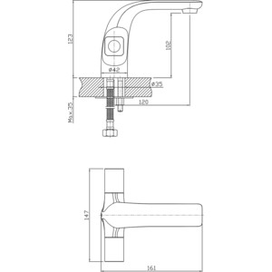 Смеситель для раковины Orange Lotos (M32-021cr)