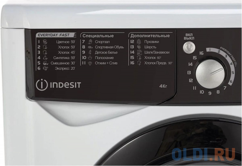 Стиральная машина Indesit MyTime EWUD 4105 BK CIS класс: A-10% загр.фронтальная макс.:4кг белый в Москвe