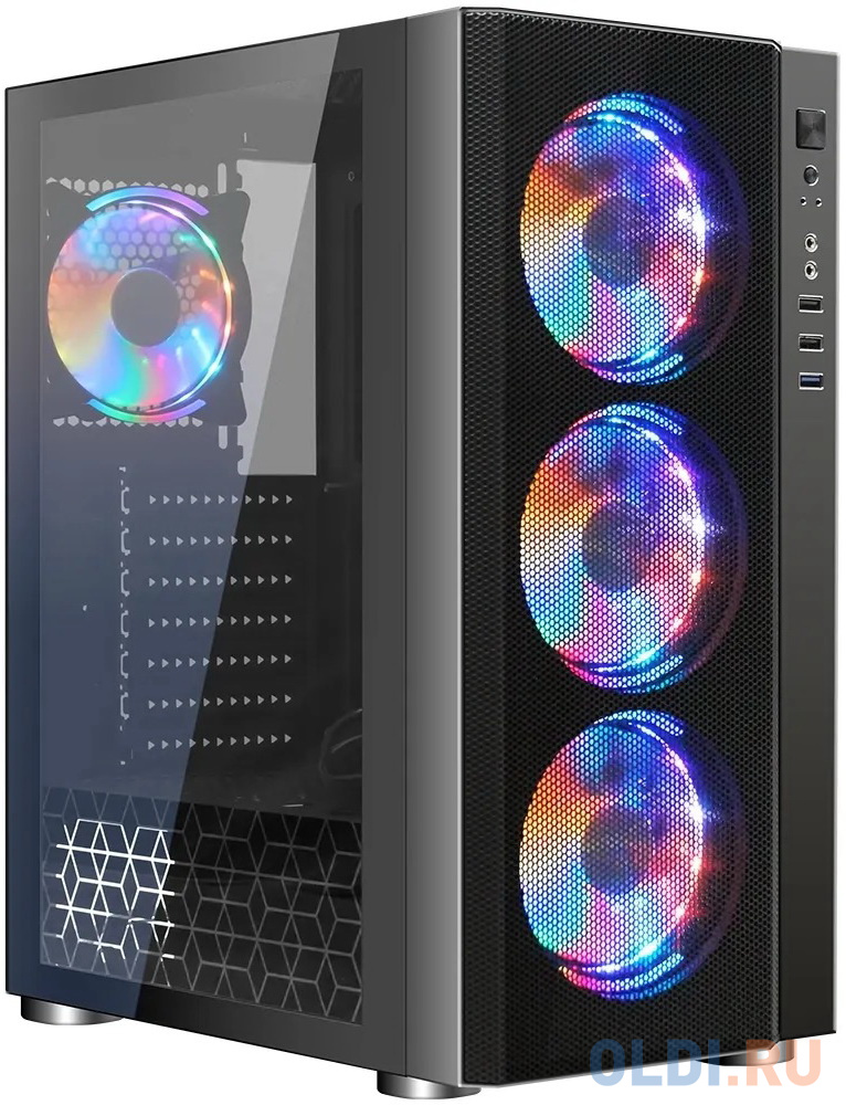 Корпус Ginzzu CL300 FAN 12CM RGB*4 USB3.0 Window (101412) в Москвe