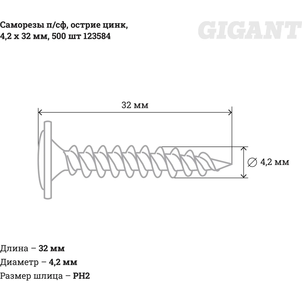 Оцинкованные саморезы Gigant в Москвe