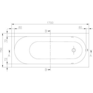 Ванна квариловая Villeroy Boch Oberon 170x75 см белая с ножками (UBQ170OBE2V-01) в Москвe