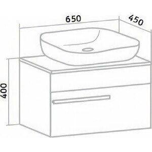 Тумба с раковиной Runo Вудлайн 65х45 железный камень (00-00001341, 00-00001365)