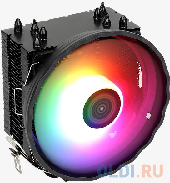 Устройство охлаждения(кулер) Aerocool Rave 4 ARGB PWM 4P Soc-AM5/AM4/1151/1200/1700 4-pin 18-27dB Al+Cu 130W 570gr LED Ret