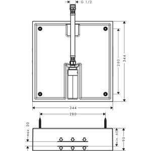 Скрытая часть верхнего душа Hansgrohe Raindance E Basic 400 (26254180)