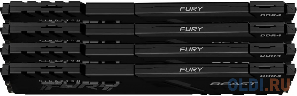 Комплект памяти DDR4 DIMM 128Гб (4х32Гб) 3600MHz CL18, Kingston FURY Beast Black