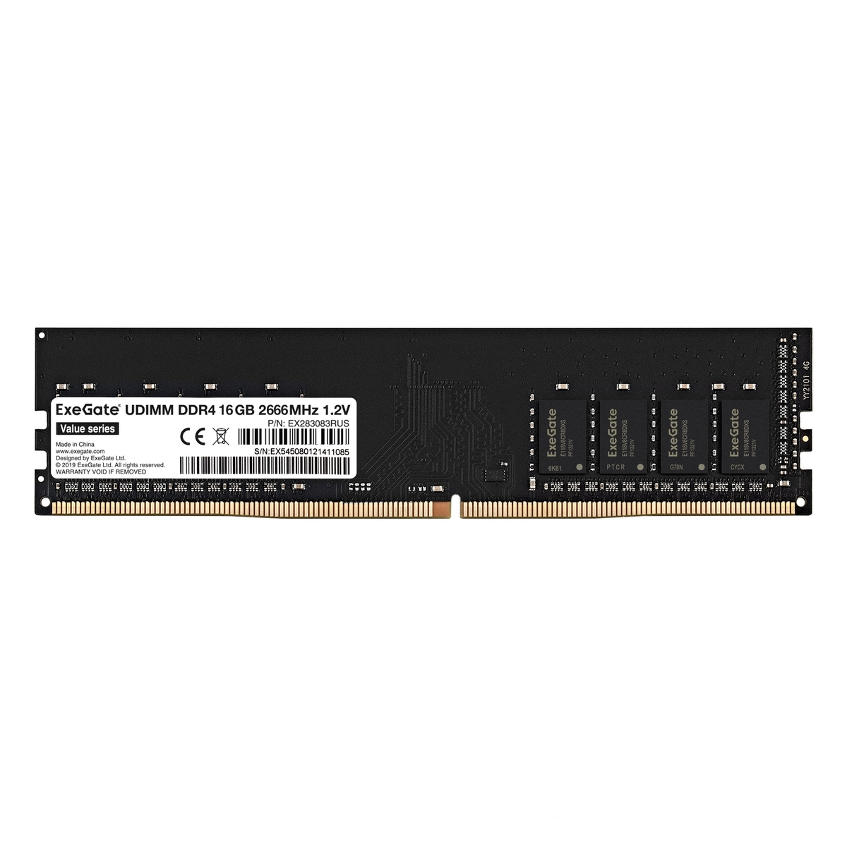 Память оперативная DDR4 ExeGate Value 16Gb 2666MHz pc-21300 (EX283083RUS) в Москвe