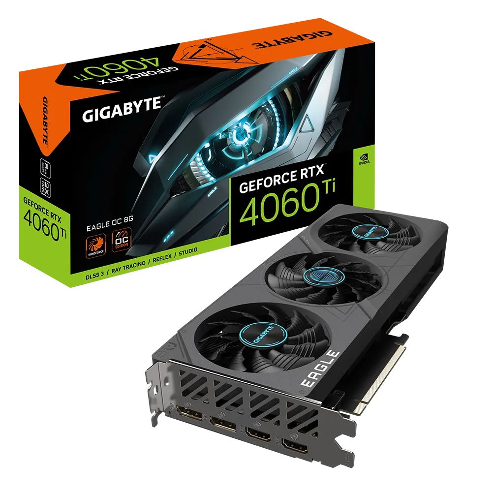 Видеокарта Gigabyte NVIDIA GeForce RTX 4060TI 8192Mb (GV-N406TEAGLE OC-8GD)