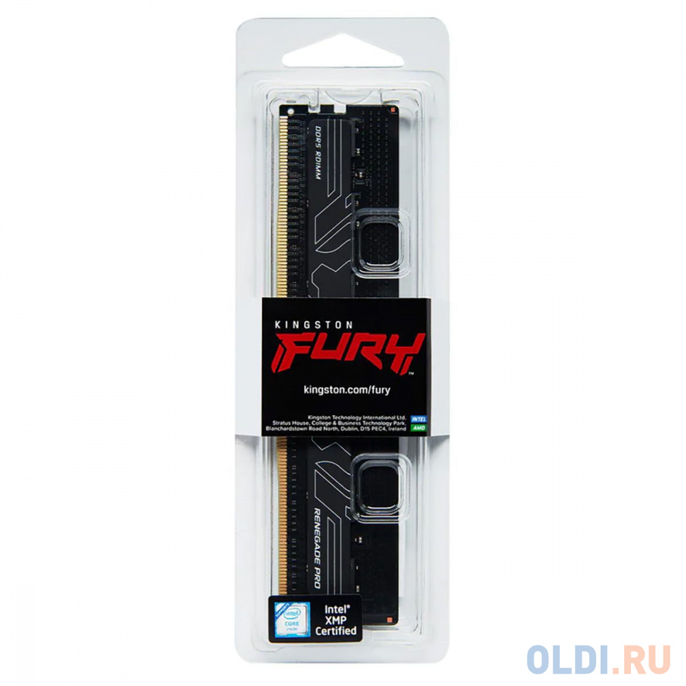 Модуль памяти Kingston 16GB DDR5 6800 FURY Renegade Pro RDIMM Black XMP ECC Registered DIMM (Single Module) 1RX8 34-44-44 1.4V 288-pin 16Gbit в Москвe