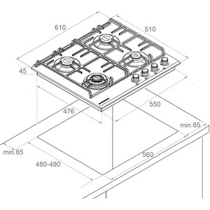 Газовая варочная панель Kuppersberg FS 603 W Silver