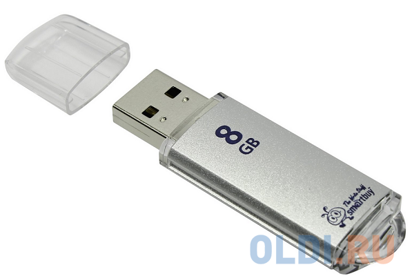 Внешний накопитель 8Gb USB Drive <USB2.0 Smartbuy V-Cut Silver (SB8GBVC-S) в Москвe