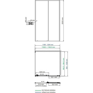 Душевой уголок Wasserkraft Dill 61S 120х100 прозрачный, черный (61S10)