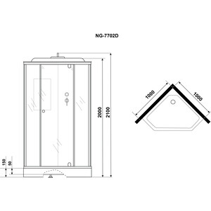 Душевая кабина Niagara NG-7702DM 100х100х210