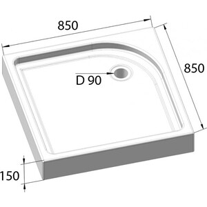 Душевой поддон BelBagno 85х85 (TRAY-BB-A-85-15-W) в Москвe