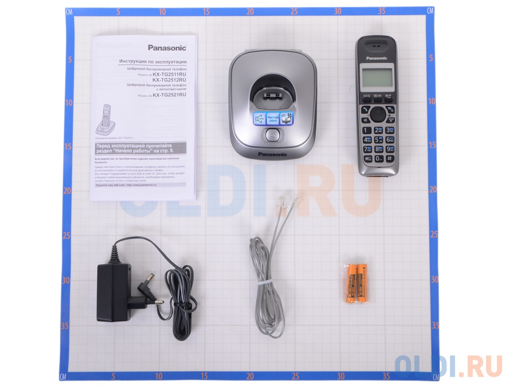 Телефон DECT Panasonic KX-TG2511RUM АОН, Caller ID 50, 10 мелодий, Спикерфон, Эко-режим