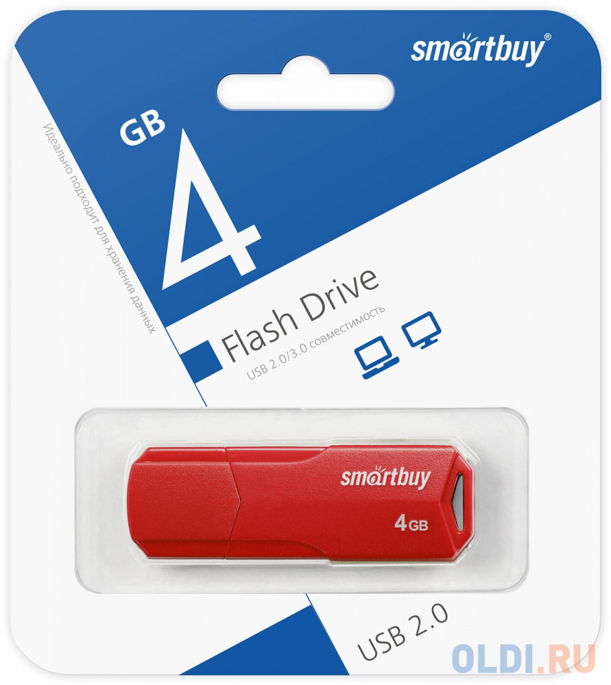 Smartbuy USB Drive 4GB CLUE Red (SB4GBCLU-R)