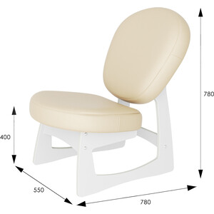 Кресло для отдыха Мебелик Смарт G силуэт экокожа Ева 2, каркас молочный дуб в Москвe