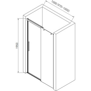 Душевая дверь AQUAme 100х195 прозрачная, хром (AQM4803-10) в Москвe