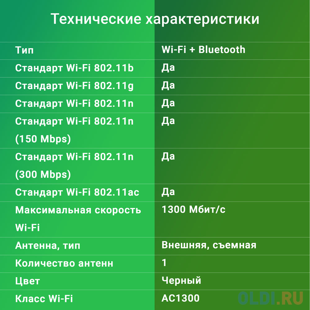 Сетевой адаптер WiFi + Bluetooth Digma USB 3.0 [dwa-bt5-ac1300e]