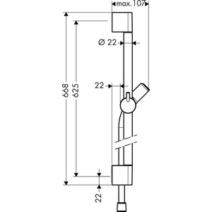 Душевая штанга Hansgrohe Unica S 65 см с шлангом (27611000) в Москвe