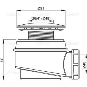 Сифон для душевого поддона AlcaPlast D60 белый (A47B-60)