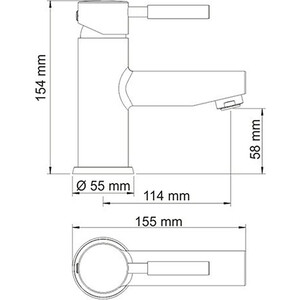 Смеситель для раковины Wasserkraft Wern никель (4203)