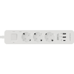 Сетевой фильтр HARPER UCH-440 White PD3.0 с USB зарядкой в Москвe