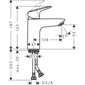 Смеситель для раковины Hansgrohe Logis хром (71103000)