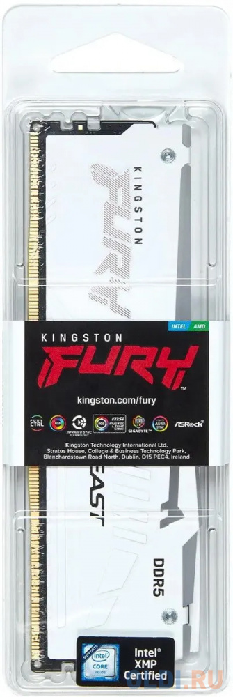 Оперативная память для компьютера Kingston Fury Beast White RGB DIMM 16Gb DDR5 5200 MHz KF552C40BWA-16