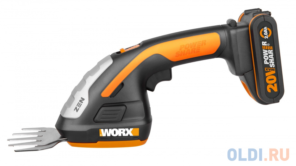 Ножницы для стрижки травы и кустарников WORX WG801E, 20В, 1*2,0 Ач и ЗУ,, кейс