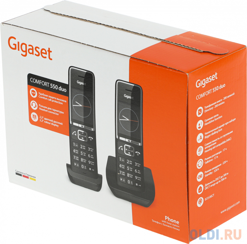 Радиотелефон Gigaset Comfort 550 DUO RUS,  черный [l36852-h3001-s304] в Москвe