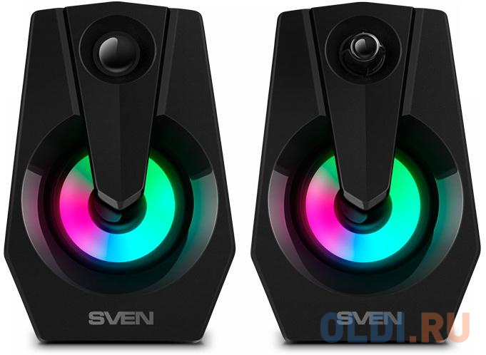 Колонки Sven 370 2.0 чёрные (2x2W, USB, RGB подсветка) в Москвe