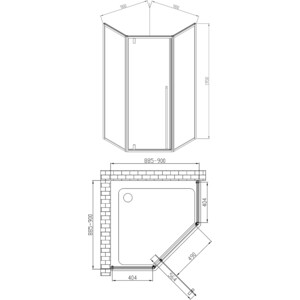 Душевой уголок Vincea Penta VSP-3P 90х90 прозрачный, хром (VSP-3P900CL)